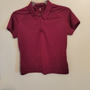 Nike Fit Dry Golf Short Sleeve polo 1/4 zip Womens Size M Magenta